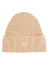 Alpha Tauri Logo-patch Ribbed-knit Beanie In Neutrals