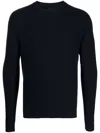 Alpha Tauri Logo-plaque Ribbed-knit Jumper In Blue