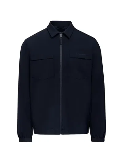 Alpha Tauri Logo-print Chest-pocket Jacket In Blue