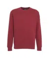 Alpha Tauri Minimalist Crew Neck Sweatshirt With Logo Patch In Burgundy