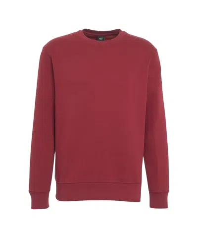 Alpha Tauri Minimalist Crew Neck Sweatshirt With Logo Patch In Burgundy