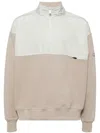 Alpha Tauri Panelled Half-zip Sweatshirt In Green
