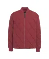 Alpha Tauri Quilted Bomber Jacket With Ribbed Finishes And Full-zip Closure In Red