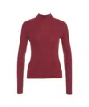 Alpha Tauri Ribbed Knit Turtleneck Sweater In Luxurious Wool In Red