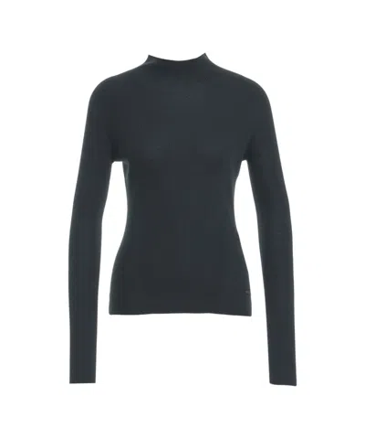 Alpha Tauri Slim-fit Black Knitted Turtleneck Sweater
