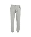 Alpha Tauri Slim Fit Mélange Knit Joggers With Adjustable Waistband In White