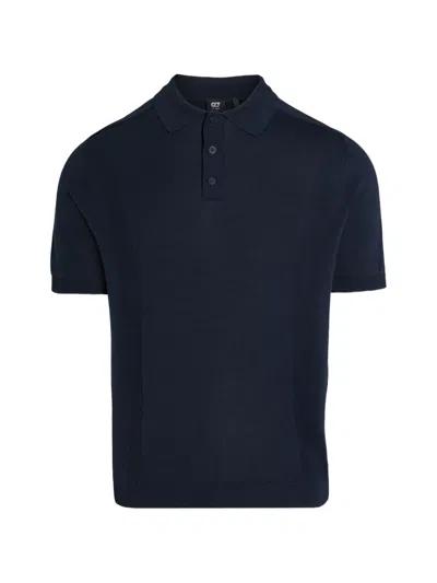 Alpha Tauri Textured Polo Shirt In Blue