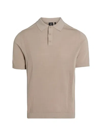 Alpha Tauri Textured Polo Shirt In Brown
