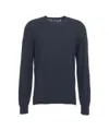Alpha Tauri Timeless Round Neck Pullover With Ribbed Details In Black