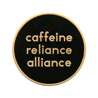 Alphabet Bags Caffeine Reliance Alliance Enamel Pin In Black