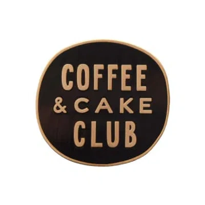 Alphabet Bags Coffee And Cake Club Enamel Pin In Black