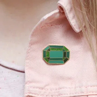 Alphabet Bags Emerald Birthstone Enamel Pin In Pink