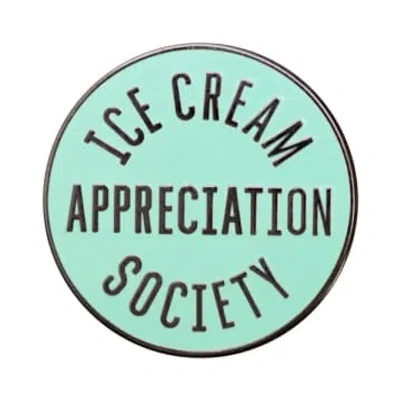 Alphabet Bags Ice Cream Appreciation Society (mint) Enamel Pin In Green