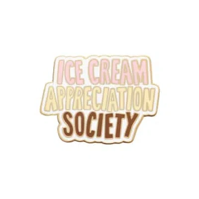 Alphabet Bags Ice Cream Appreciation Society (neapolitan) Enamel Pin In Multi