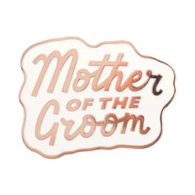 Alphabet Bags Mother Of The Groom Enamel Pin In White