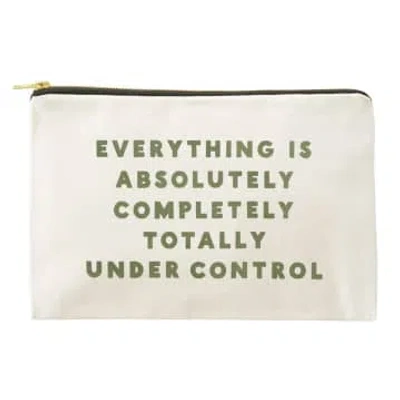 Alphabet Bags Under Control Large Canvas Pouch In Neutral