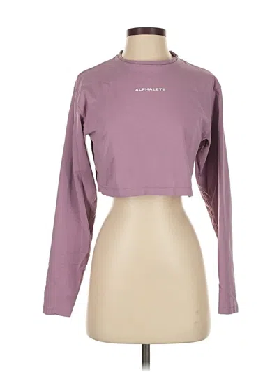 Pre-owned Alphalete Athletics Long Sleeve Top Purple Turtleneck Tops