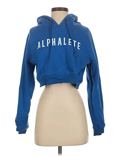 Pre-owned Alphalete Athletics Pullover Hoodie In Blue