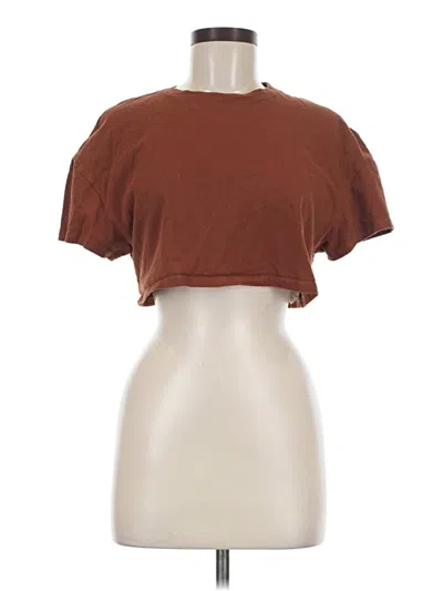 Pre-owned Alphalete Athletics Short Sleeve T-shirt In Brown