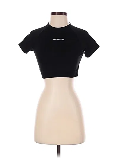 Pre-owned Alphalete Athletics Short Sleeve Turtleneck In Black