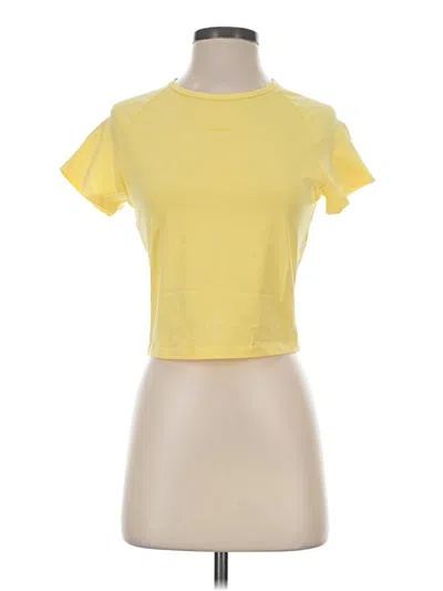 Pre-owned Alphalete Athletics Short Sleeve Turtleneck In Yellow