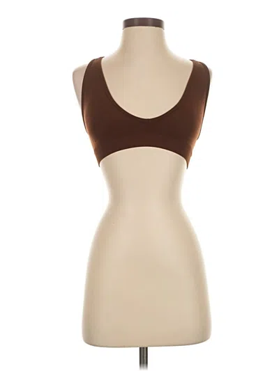 Pre-owned Alphalete Athletics Tank Top Brown Strapless Neckline Tops