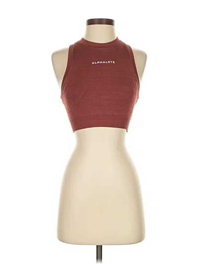 Pre-owned Alphalete Athletics Tank Top Burgundy Halter Neckline Tops