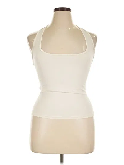 Pre-owned Alphalete Athletics Tank Top Ivory Halter Neckline Tops