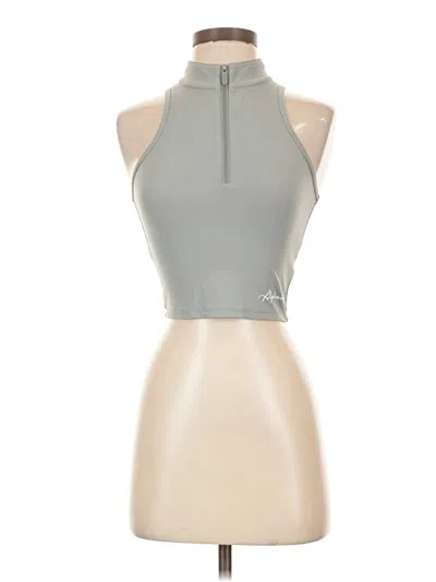 Pre-owned Alphalete Athletics Tank Top Silver Halter Neckline Tops