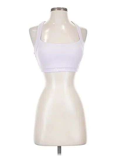 Pre-owned Alphalete Athletics Tank Top White Solid Pattern Halter Neckline Tops
