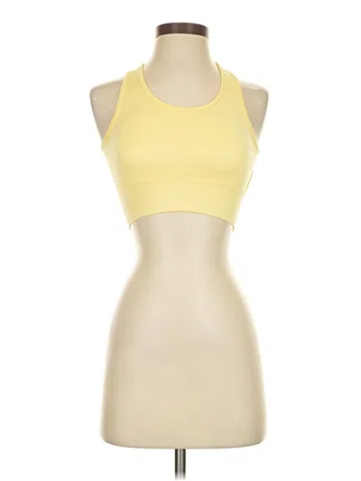 Pre-owned Alphalete Athletics Tank Top Yellow Halter Neckline Tops