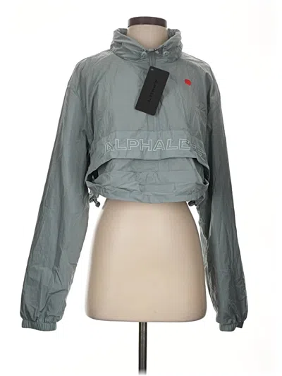 Pre-owned Alphalete Athletics Windbreaker Jacket In Gray