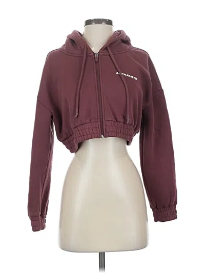 Pre-owned Alphalete Athletics Zip Up Hoodie In Burgundy
