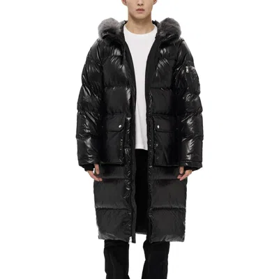 Alphastyle Audet Mens Long Hooded Down Parka In Black