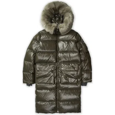 Alphastyle Audet Mens Long Hooded Down Parka In Green