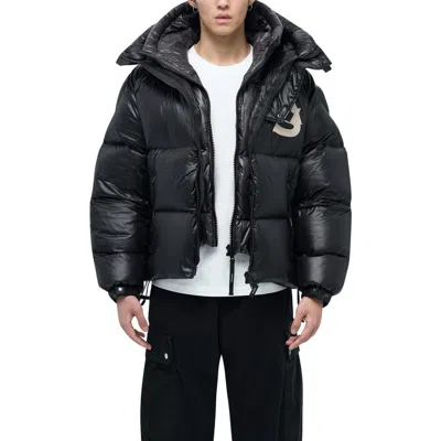 Alphastyle Kudu Gen Double Hood Puffer Jacket 2.0 In Black