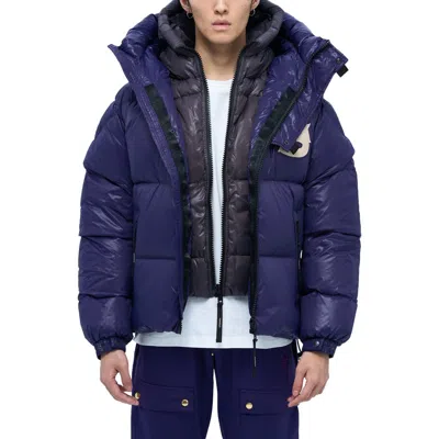 Alphastyle Kudu Gen Double Hood Puffer Jacket 2.0 In Blue