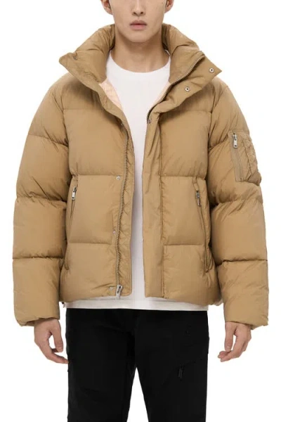 Alphastyle Leverett Cropped Down Puffer In Brown
