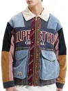 Alphastyle Men's Anders Patchwork Denim & Corduroy Field Jacket In Blue Multi