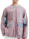 Alphastyle Men's Clara Collarless Puffer Jacket In Smoky Pink