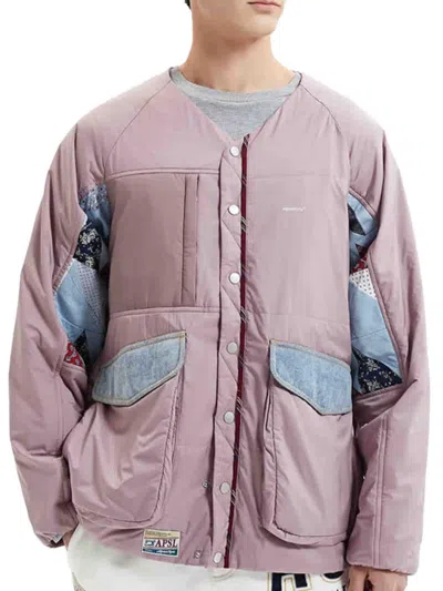 Alphastyle Men's Clara Collarless Puffer Jacket In Smoky Pink