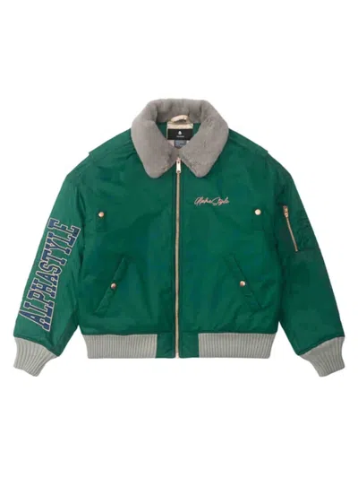 Alphastyle Men's Hermosa Primaloft Padded Flight Jacket In Green