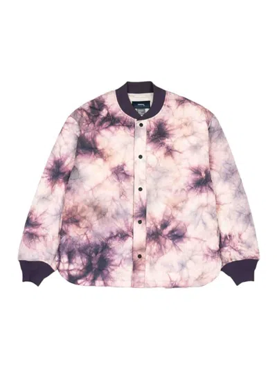 Alphastyle Men's Tie Dye Puffer Jacket In Tie Dye Purple