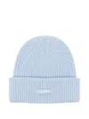 Alphatauri Ari Ribbed Logo-patch Hat In Blue