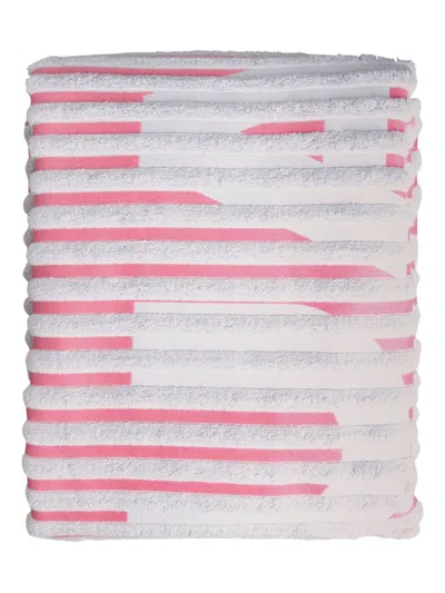 Alphatauri Ato Striped Ribbed Towel In White