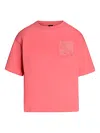 Alphatauri Cotton Embossed T-shirt In Pink