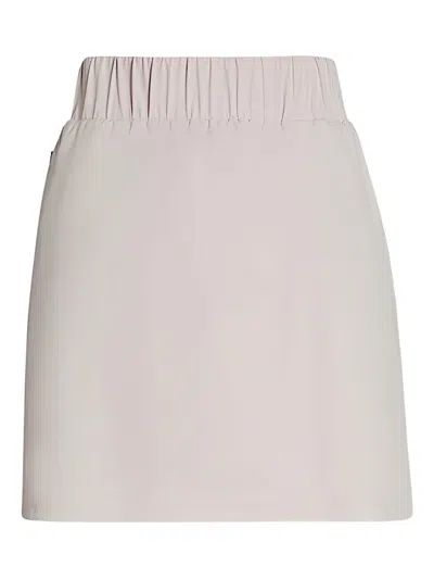 Alphatauri Elastic-waistband Mini Straight Skirt In Neutral