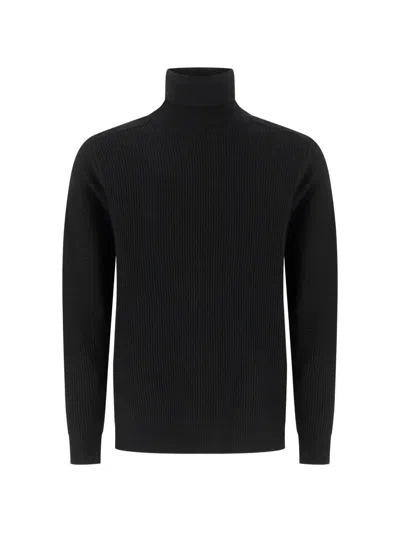 Alphatauri Fannes Ribbed-knit Roll-neck Sweater In Black
