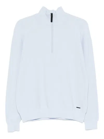 Alphatauri Frost Half-zip Sweater In Blue