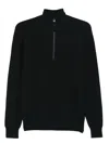 Alphatauri Half-zip Roll-neck Sweater In Black